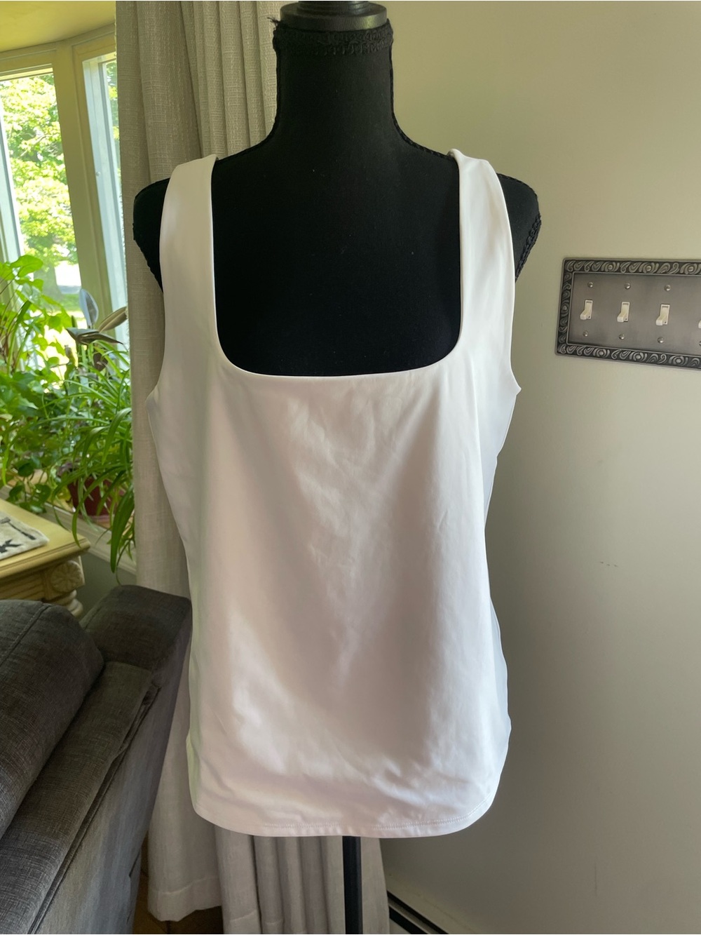 Express White Square-Neck Tank Top